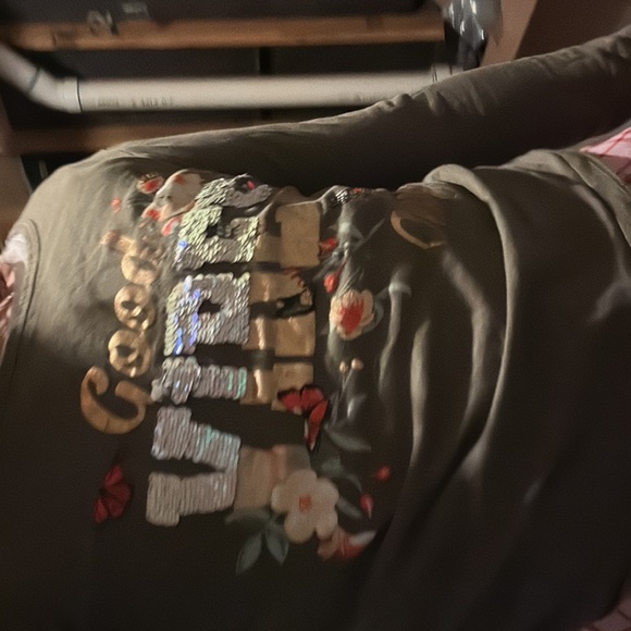 Good vibes moss sequin long sleeved shirt - Picture 4 of 4